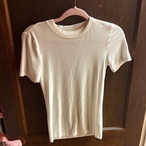 Splits59 Cream Ribbed Top
